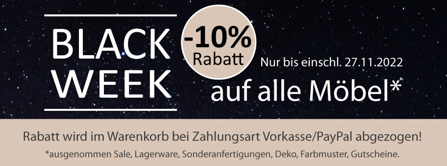 Black Week Sale: -10% auf alle Landhausmöbel - Black Week Sale: -10% auf alle Landhausmöbel