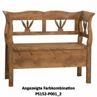 Romantische Sitzbank mit Truhe lackiert