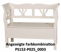 Romantische Sitzbank mit Truhe lackiert