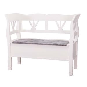 Romantische Sitzbank mit Truhe shabby chic / antik look