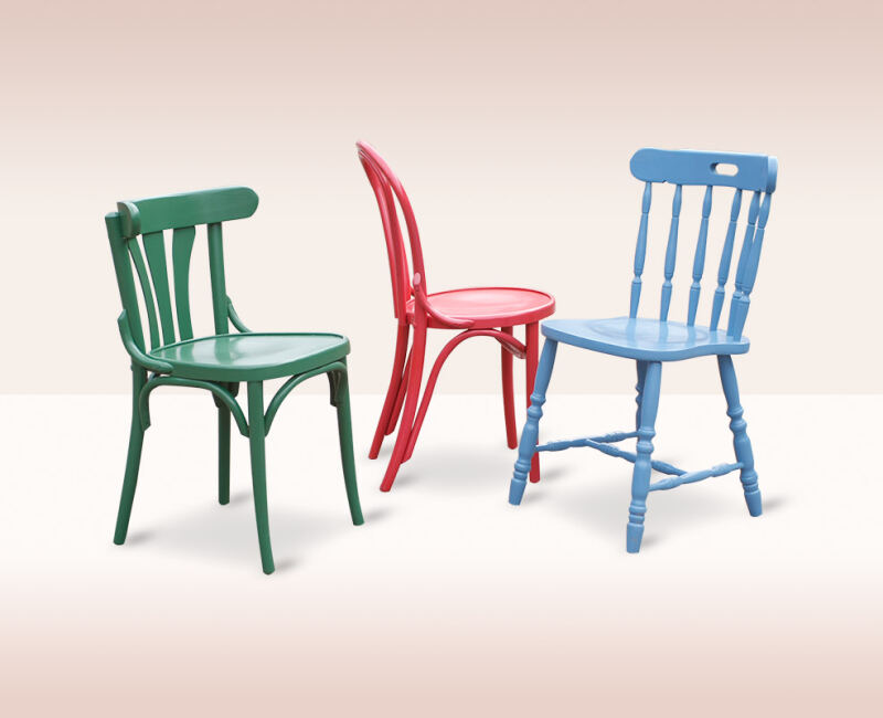 Bistrostuhl Holzsitz bunt lackiert 789/22-W (2er-Set) - Onlineshop für massive Landhausmöbel