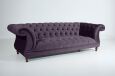Vintage-Sofa Isabelle - 3-Sitzer Samtvelours purple