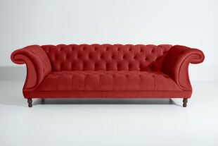 Vintage-Sofa Isabelle - 3-Sitzer Samtvelours ziegel
