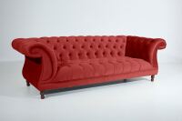 Vintage-Sofa Isabelle - 3-Sitzer Samtvelours ziegel