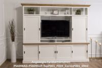 Langes Sideboard mit Schiebetüren in Landhausoptik - Eichenplatte