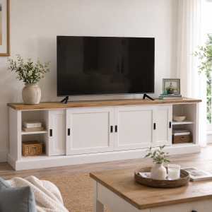 Langes Sideboard mit Schiebetüren