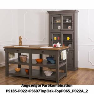 Massivholz Kücheninsel im Landhausstil - Eichenplatte