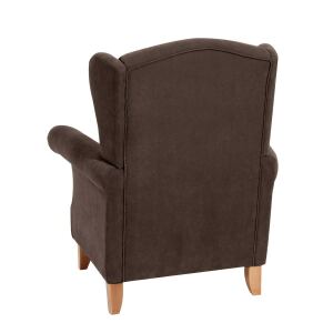 Ohrenbackensessel Valentina Veloursstoff braun