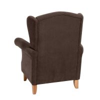 Ohrenbackensessel Valentina Veloursstoff braun