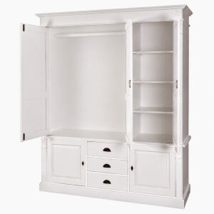 GroÃŸer Kleiderschrank in Landhausoptik, weiÃŸ