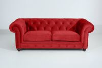 Chesterfield Sofa Old England (2,5-Sitzer) Samtvelours rot