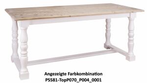 Romantischer Esstisch  mit Untergestell (210cm) - Eichenplatte