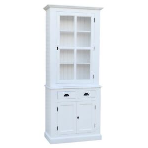 Schmale Buffet-Vitrine Landhausstil lackiert