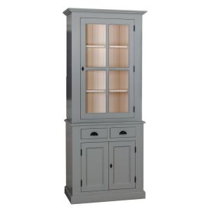 Schmale Buffet-Vitrine Landhausstil lackiert