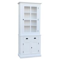 Schmale Buffet-Vitrine Landhausstil lackiert