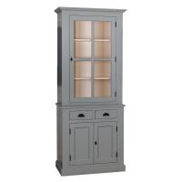 Schmale Buffet-Vitrine Landhausstil lackiert