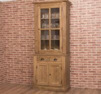 Schmale Buffet-Vitrine Landhausstil lackiert