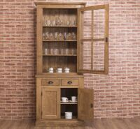 Schmale Buffet-Vitrine Landhausstil lackiert