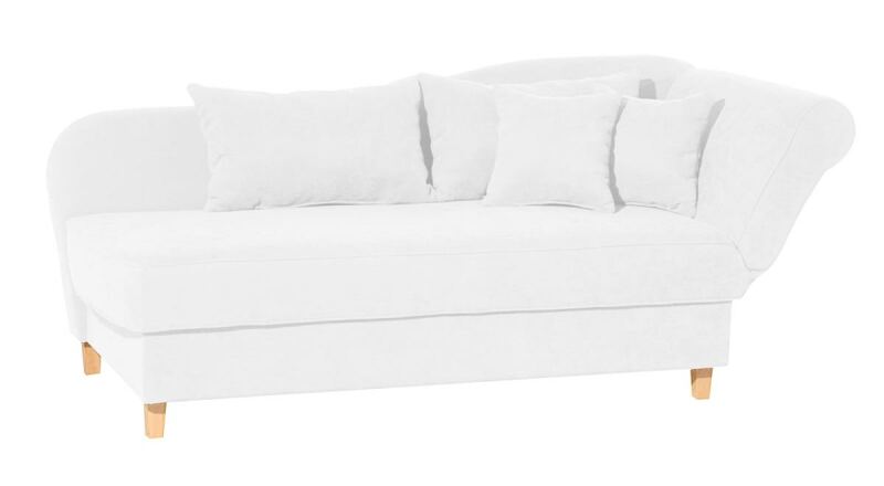 Recamiere Saturn, mit Armteil rechts klappbar Veloursstoff creme
