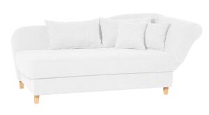 Recamiere Saturn, mit Armteil rechts klappbar Veloursstoff creme