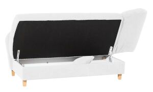Recamiere Saturn, mit Armteil rechts klappbar Veloursstoff creme