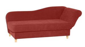 Recamiere Saturn, mit Armteil rechts klappbar Veloursstoff terracotta