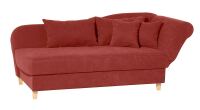 Recamiere Saturn, mit Armteil rechts klappbar Veloursstoff terracotta