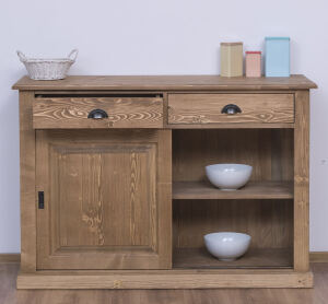 Schiebetüren-Sideboard Landhausstil - Eichenplatte Konfigurator alles frei wählbar