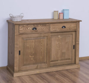 Schiebetüren-Sideboard Landhausstil - Eichenplatte Konfigurator alles frei wählbar