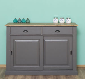 Schiebetüren-Sideboard Landhausstil - Eichenplatte Konfigurator alles frei wählbar