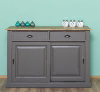 Schiebetüren-Sideboard Landhausstil - Eichenplatte Konfigurator alles frei wählbar