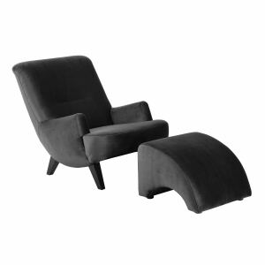 Hocker Borano Samtvelours schwarz