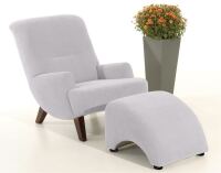 Hocker Borano Veloursstoff silber