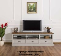 Offenes Landhaus TV-Board mit Schubladen shabby chic / antik look
