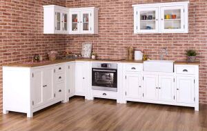 Großer Küchenschrank mit Spülbeckenaussparung Hamburg im Landhausstil shabby chic / antik look
