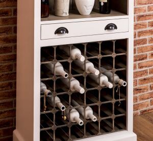 Schmales Weinregal im Landhausstil shabby chic / antik look