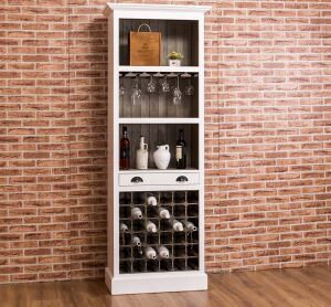 Schmales Weinregal im Landhausstil shabby chic / antik look
