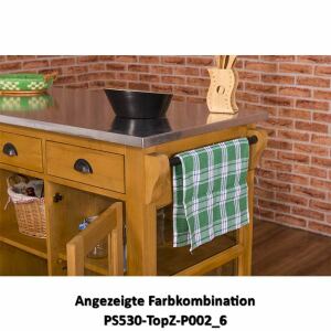 Schmale Kücheninsel Landhaus - Zinkplatte