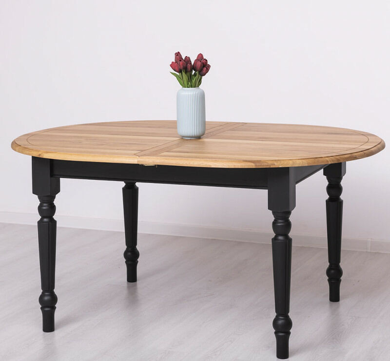 Ovaler Esstisch im Landhausstil - zum Ausziehen - Onlineshop für massive Landhausmöbel