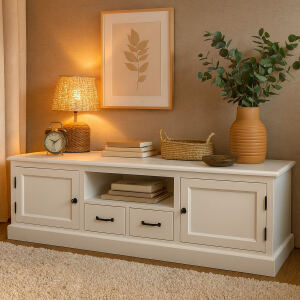 TV-Sideboard Landhausstil altweiÃŸ 200 cm