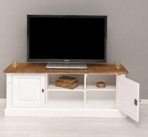 TV-Lowboard Salzburg im Landhausstil - Eichenplatte