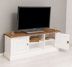 TV-Lowboard Salzburg im Landhausstil - Eichenplatte
