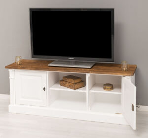 TV-Lowboard Salzburg im Landhausstil - Eichenplatte