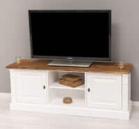 TV-Lowboard Salzburg im Landhausstil - Eichenplatte