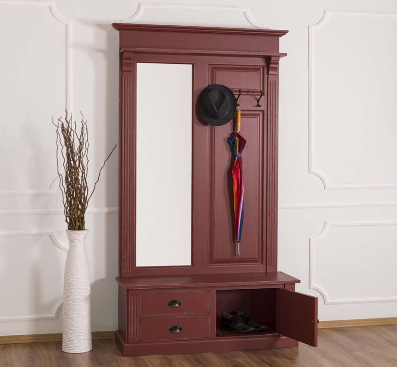 Landhaus Garderobe mit Spiegel aus Holz | viele Farben - Onlineshop für massive Landhausmöbel