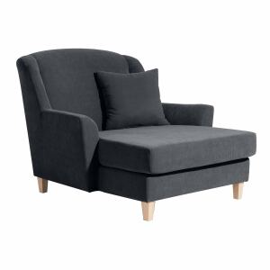 Big-Sessel Julia, inkl. 1x Zierkissen 55x55cm Veloursstoff anthrazit