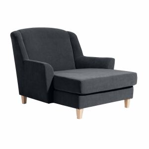 Big-Sessel Julia, inkl. 1x Zierkissen 55x55cm Veloursstoff anthrazit
