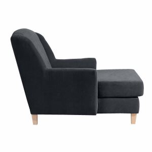 Big-Sessel Julia, inkl. 1x Zierkissen 55x55cm Veloursstoff anthrazit