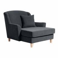 Big-Sessel Julia, inkl. 1x Zierkissen 55x55cm Veloursstoff anthrazit