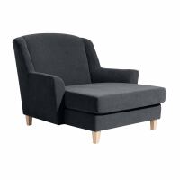 Big-Sessel Julia, inkl. 1x Zierkissen 55x55cm Veloursstoff anthrazit